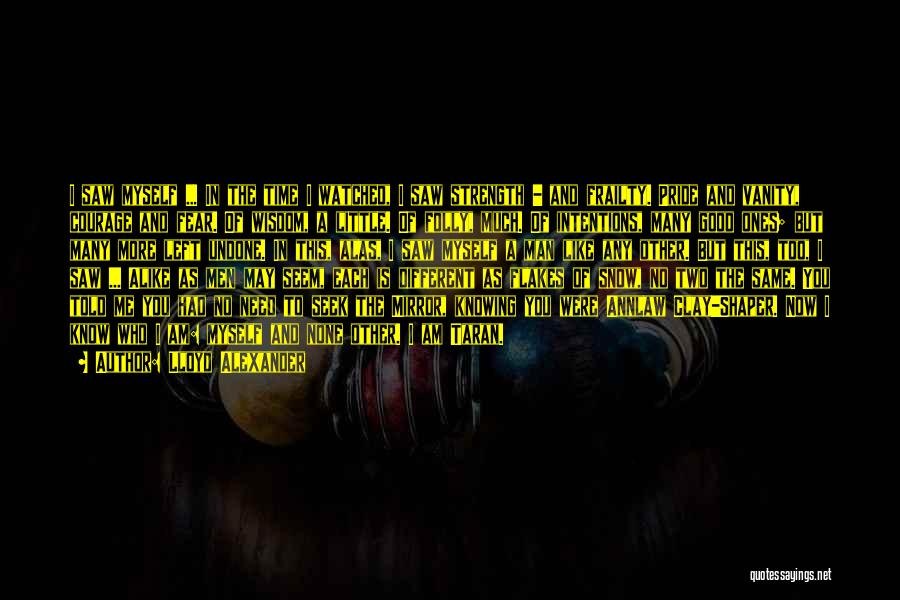 Lloyd Alexander Quotes: I Saw Myself ... In The Time I Watched, I Saw Strength - And Frailty. Pride And Vanity, Courage And