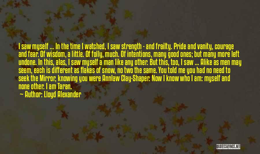 Lloyd Alexander Quotes: I Saw Myself ... In The Time I Watched, I Saw Strength - And Frailty. Pride And Vanity, Courage And