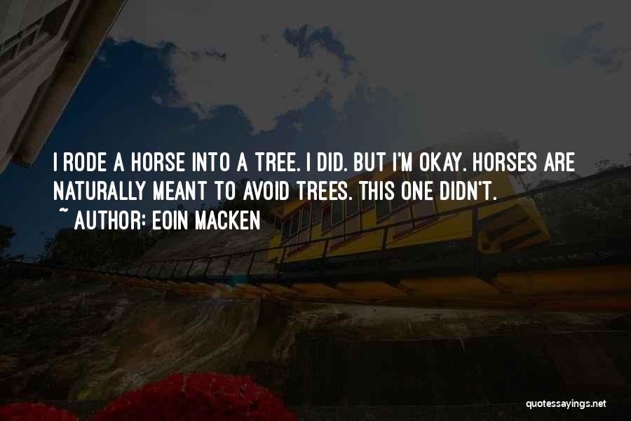 Eoin Macken Quotes: I Rode A Horse Into A Tree. I Did. But I'm Okay. Horses Are Naturally Meant To Avoid Trees. This