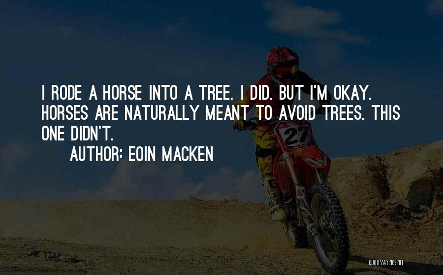 Eoin Macken Quotes: I Rode A Horse Into A Tree. I Did. But I'm Okay. Horses Are Naturally Meant To Avoid Trees. This