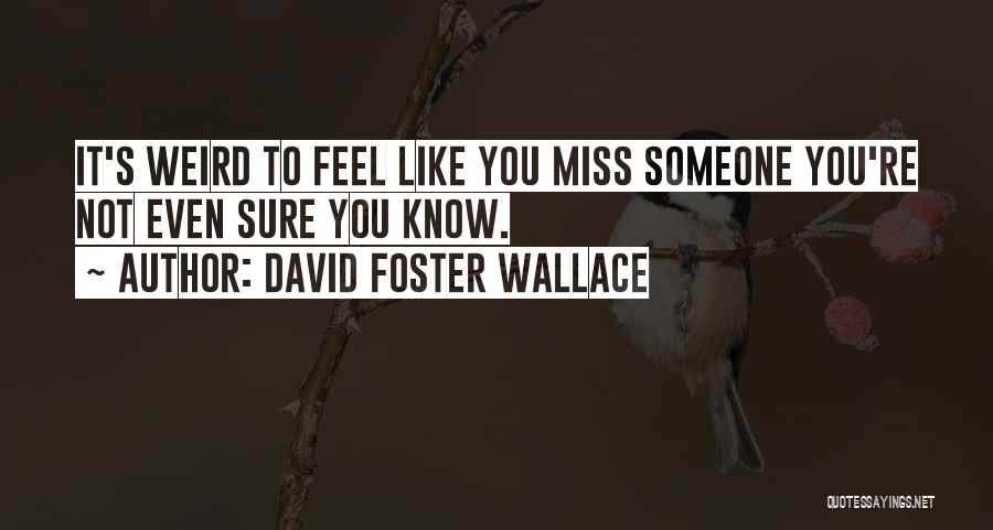 David Foster Wallace Quotes: It's Weird To Feel Like You Miss Someone You're Not Even Sure You Know.