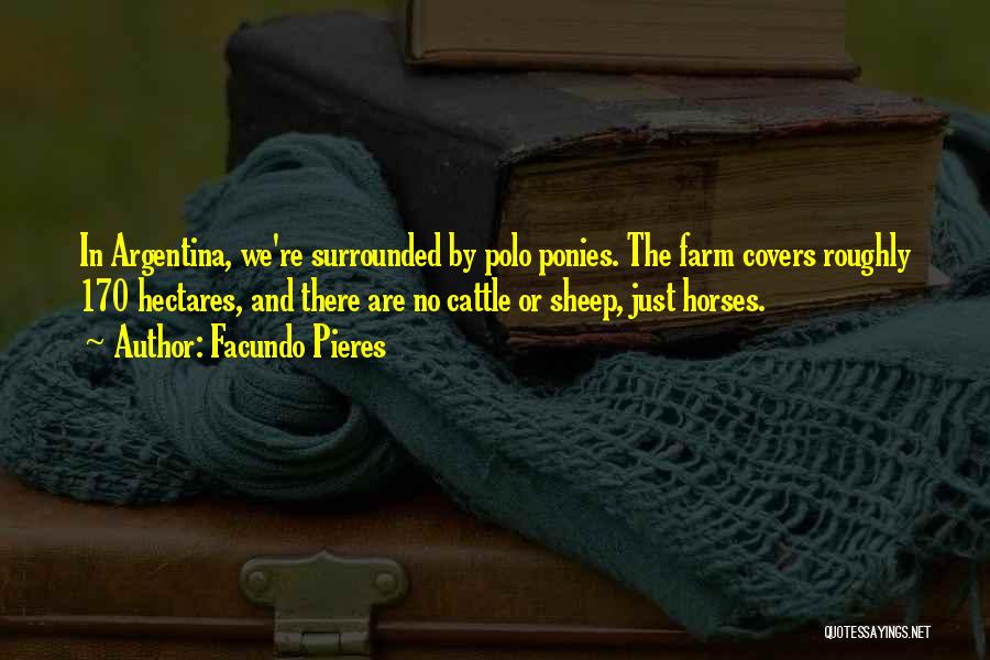 Facundo Pieres Quotes: In Argentina, We're Surrounded By Polo Ponies. The Farm Covers Roughly 170 Hectares, And There Are No Cattle Or Sheep,