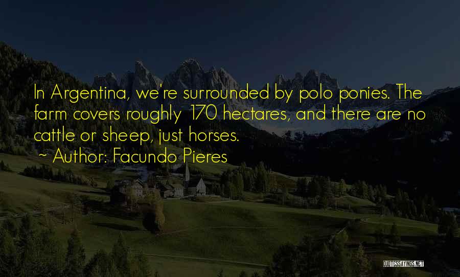 Facundo Pieres Quotes: In Argentina, We're Surrounded By Polo Ponies. The Farm Covers Roughly 170 Hectares, And There Are No Cattle Or Sheep,