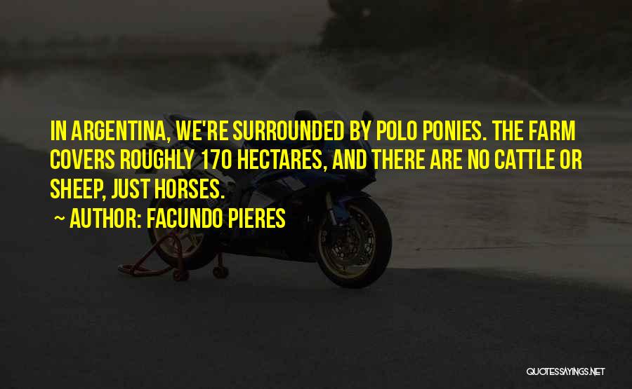 Facundo Pieres Quotes: In Argentina, We're Surrounded By Polo Ponies. The Farm Covers Roughly 170 Hectares, And There Are No Cattle Or Sheep,