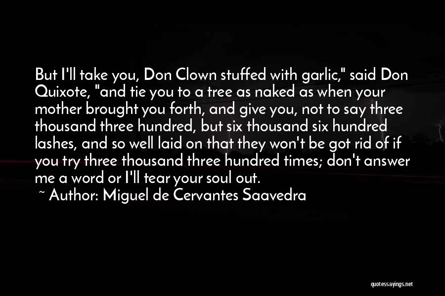 Miguel De Cervantes Saavedra Quotes: But I'll Take You, Don Clown Stuffed With Garlic, Said Don Quixote, And Tie You To A Tree As Naked