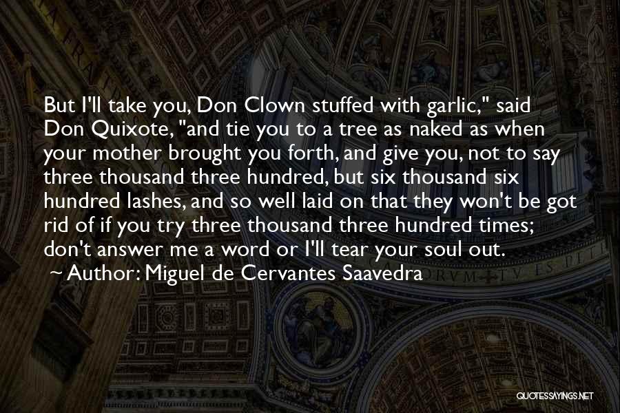 Miguel De Cervantes Saavedra Quotes: But I'll Take You, Don Clown Stuffed With Garlic, Said Don Quixote, And Tie You To A Tree As Naked