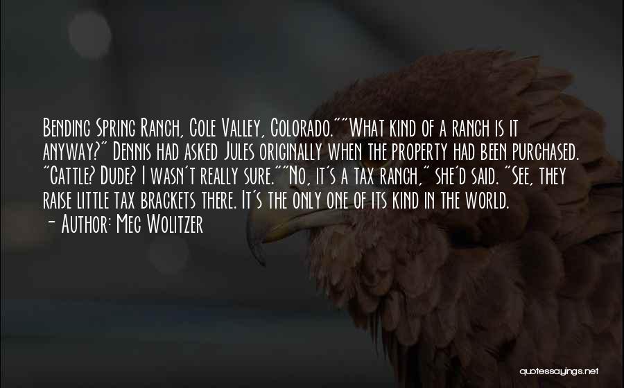 Meg Wolitzer Quotes: Bending Spring Ranch, Cole Valley, Colorado.what Kind Of A Ranch Is It Anyway? Dennis Had Asked Jules Originally When The