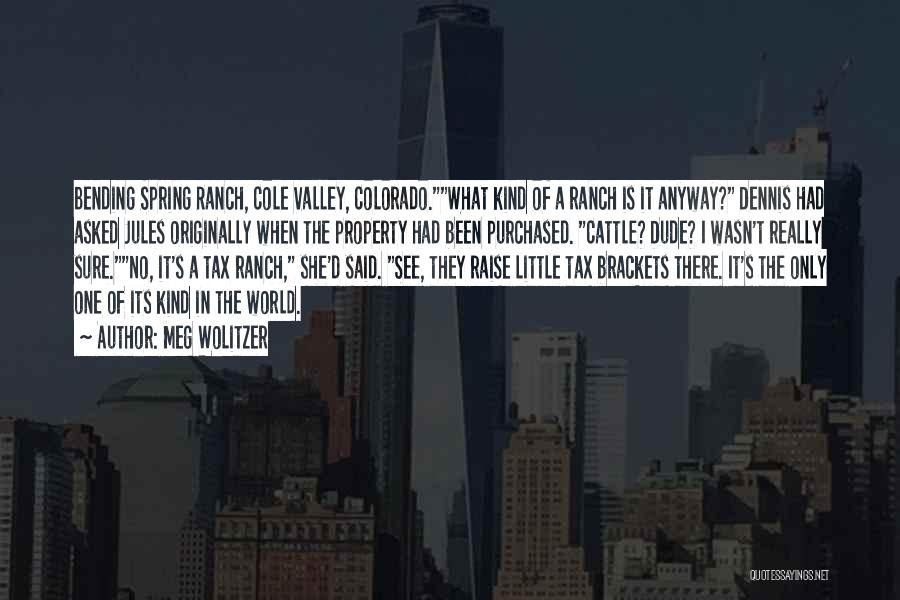 Meg Wolitzer Quotes: Bending Spring Ranch, Cole Valley, Colorado.what Kind Of A Ranch Is It Anyway? Dennis Had Asked Jules Originally When The