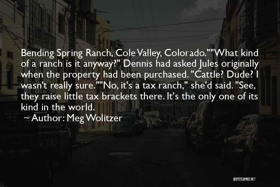 Meg Wolitzer Quotes: Bending Spring Ranch, Cole Valley, Colorado.what Kind Of A Ranch Is It Anyway? Dennis Had Asked Jules Originally When The