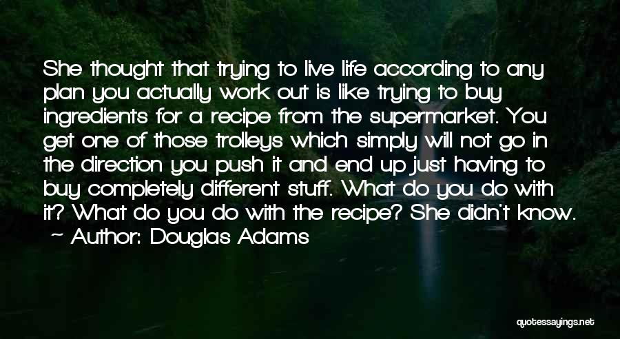 Douglas Adams Quotes: She Thought That Trying To Live Life According To Any Plan You Actually Work Out Is Like Trying To Buy