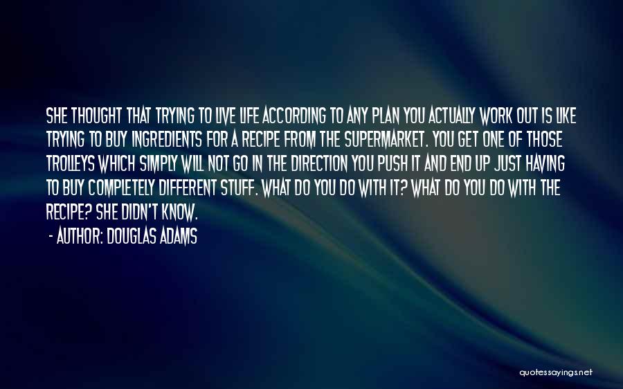 Douglas Adams Quotes: She Thought That Trying To Live Life According To Any Plan You Actually Work Out Is Like Trying To Buy