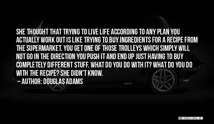 Douglas Adams Quotes: She Thought That Trying To Live Life According To Any Plan You Actually Work Out Is Like Trying To Buy