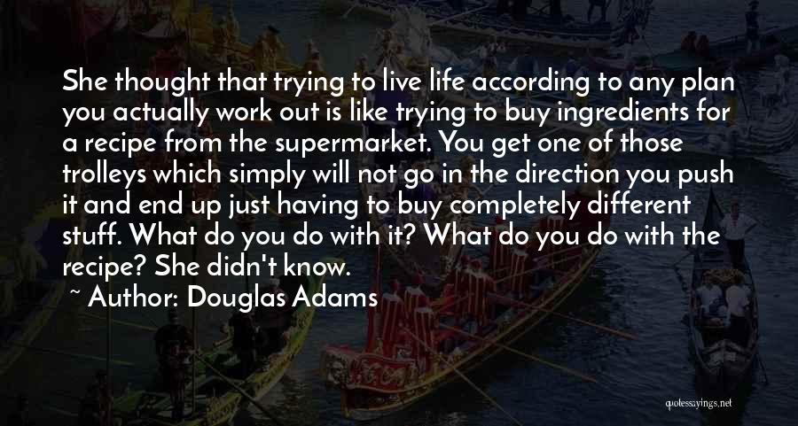 Douglas Adams Quotes: She Thought That Trying To Live Life According To Any Plan You Actually Work Out Is Like Trying To Buy