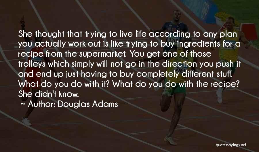 Douglas Adams Quotes: She Thought That Trying To Live Life According To Any Plan You Actually Work Out Is Like Trying To Buy