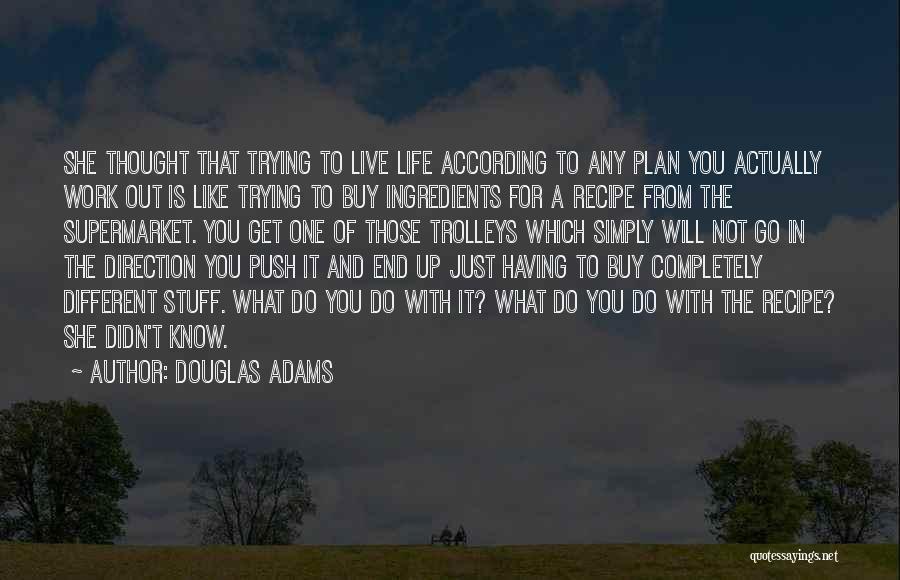 Douglas Adams Quotes: She Thought That Trying To Live Life According To Any Plan You Actually Work Out Is Like Trying To Buy