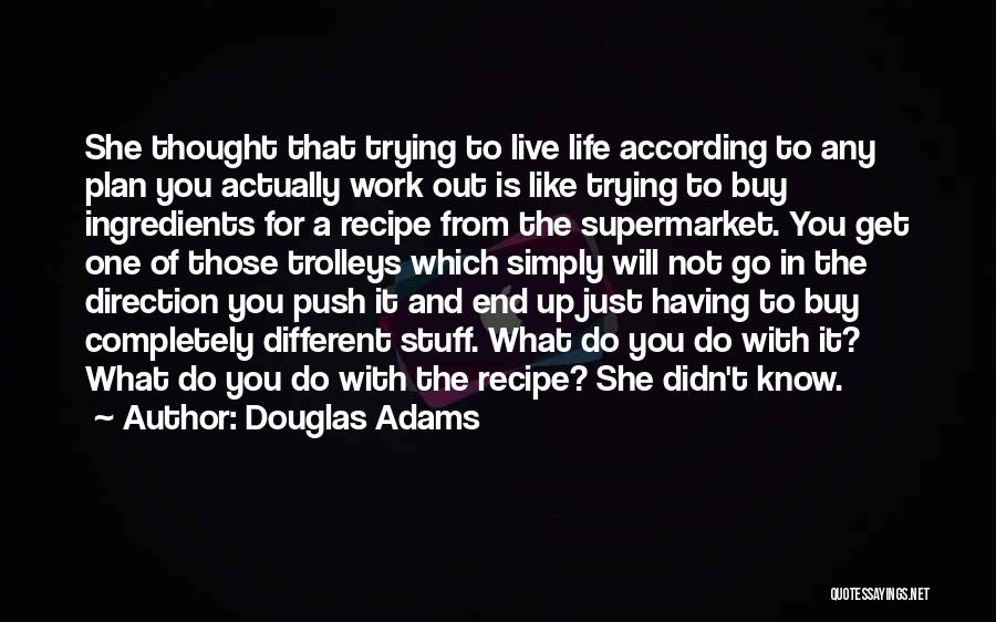 Douglas Adams Quotes: She Thought That Trying To Live Life According To Any Plan You Actually Work Out Is Like Trying To Buy