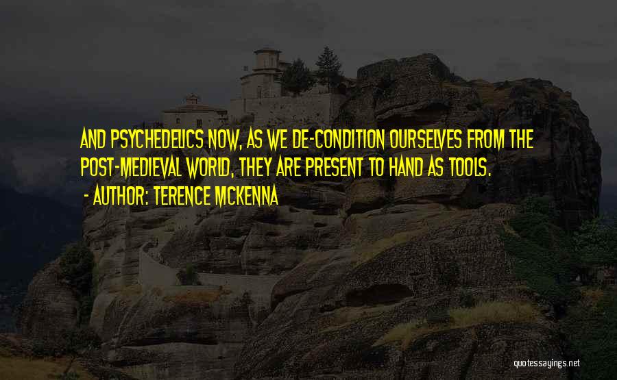 Terence McKenna Quotes: And Psychedelics Now, As We De-condition Ourselves From The Post-medieval World, They Are Present To Hand As Tools.