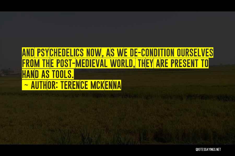 Terence McKenna Quotes: And Psychedelics Now, As We De-condition Ourselves From The Post-medieval World, They Are Present To Hand As Tools.