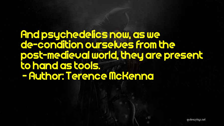 Terence McKenna Quotes: And Psychedelics Now, As We De-condition Ourselves From The Post-medieval World, They Are Present To Hand As Tools.