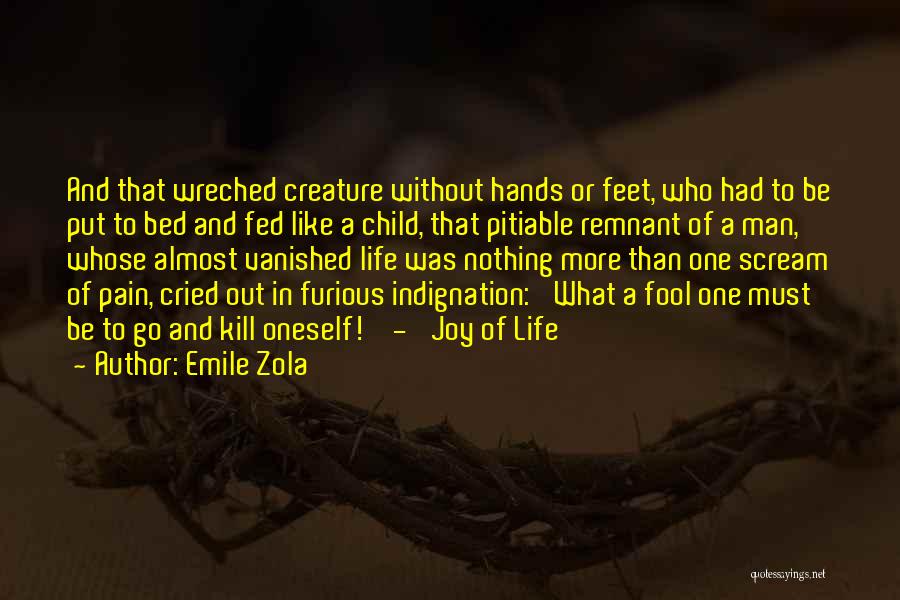 Emile Zola Quotes: And That Wreched Creature Without Hands Or Feet, Who Had To Be Put To Bed And Fed Like A Child,