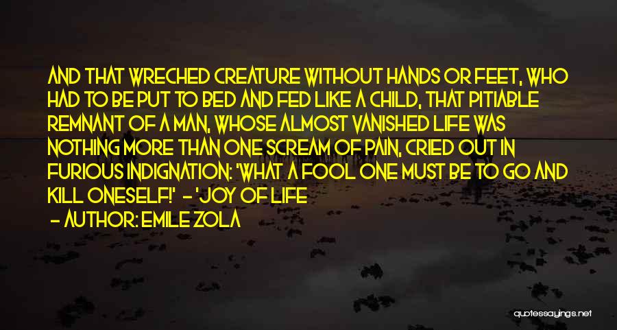 Emile Zola Quotes: And That Wreched Creature Without Hands Or Feet, Who Had To Be Put To Bed And Fed Like A Child,