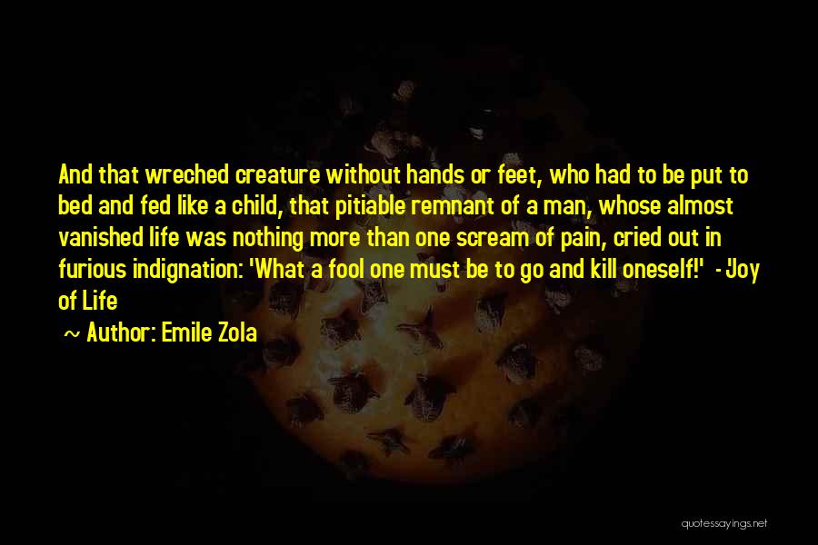 Emile Zola Quotes: And That Wreched Creature Without Hands Or Feet, Who Had To Be Put To Bed And Fed Like A Child,