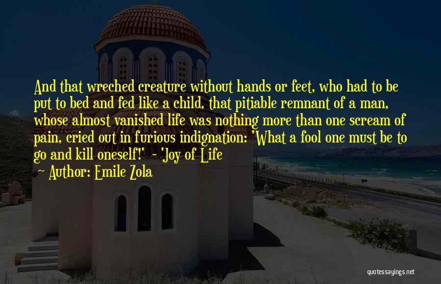 Emile Zola Quotes: And That Wreched Creature Without Hands Or Feet, Who Had To Be Put To Bed And Fed Like A Child,