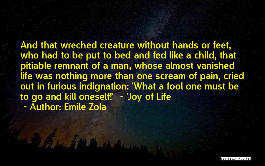 Emile Zola Quotes: And That Wreched Creature Without Hands Or Feet, Who Had To Be Put To Bed And Fed Like A Child,