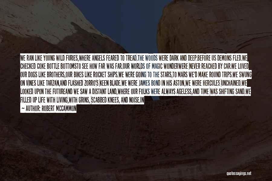 Robert McCammon Quotes: We Ran Like Young Wild Furies,where Angels Feared To Tread.the Woods Were Dark And Deep.before Us Demons Fled.we Checked Coke