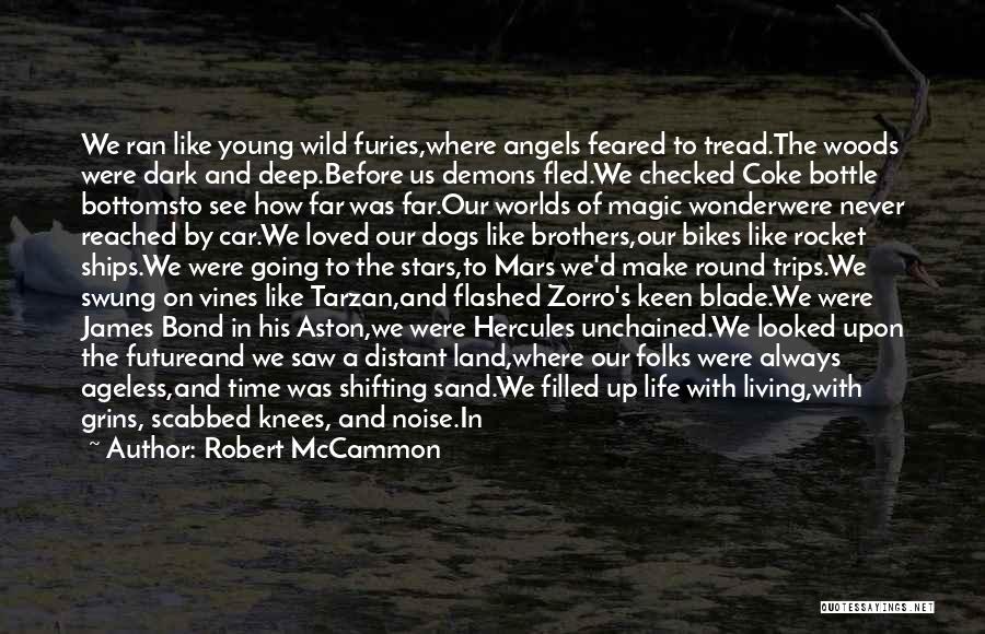 Robert McCammon Quotes: We Ran Like Young Wild Furies,where Angels Feared To Tread.the Woods Were Dark And Deep.before Us Demons Fled.we Checked Coke