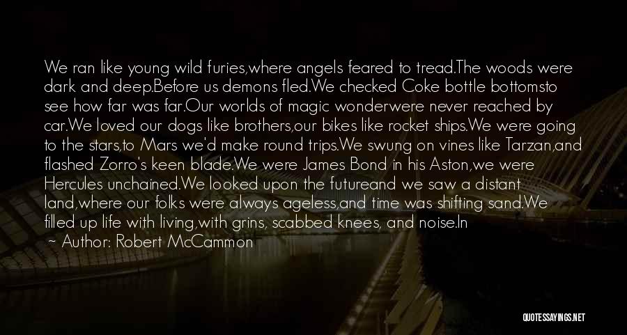 Robert McCammon Quotes: We Ran Like Young Wild Furies,where Angels Feared To Tread.the Woods Were Dark And Deep.before Us Demons Fled.we Checked Coke