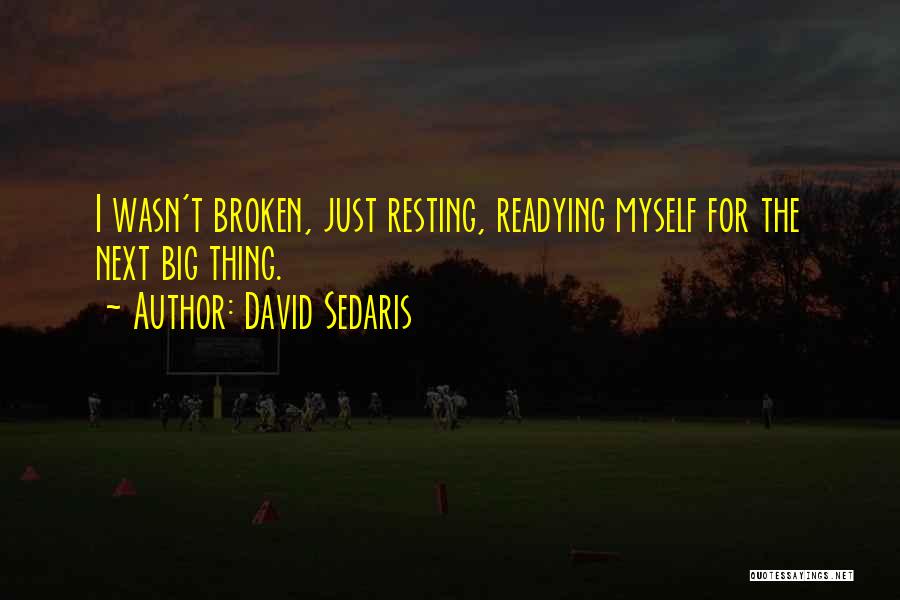 David Sedaris Quotes: I Wasn't Broken, Just Resting, Readying Myself For The Next Big Thing.