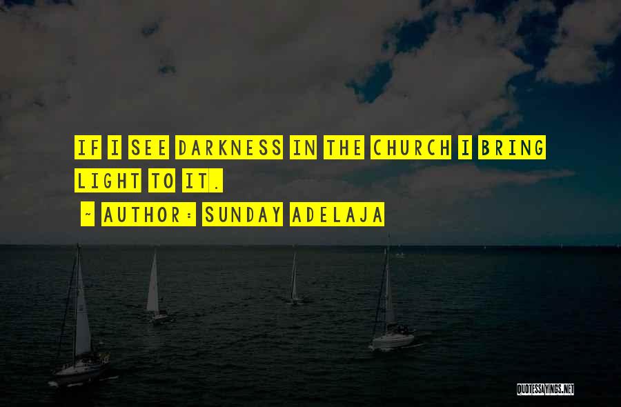 Sunday Adelaja Quotes: If I See Darkness In The Church I Bring Light To It.