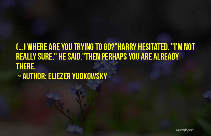 Eliezer Yudkowsky Quotes: (...) Where Are You Trying To Go?harry Hesitated. I'm Not Really Sure, He Said.then Perhaps You Are Already There.