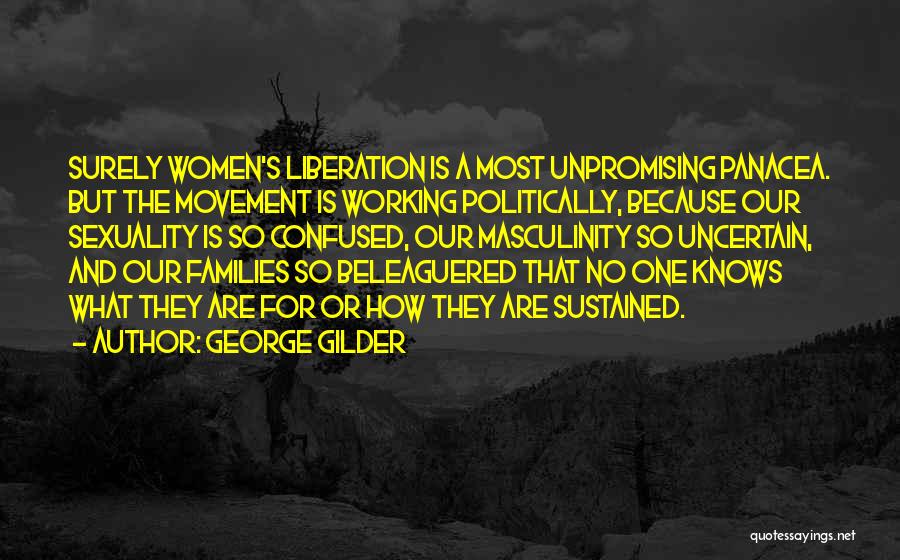 George Gilder Quotes: Surely Women's Liberation Is A Most Unpromising Panacea. But The Movement Is Working Politically, Because Our Sexuality Is So Confused,