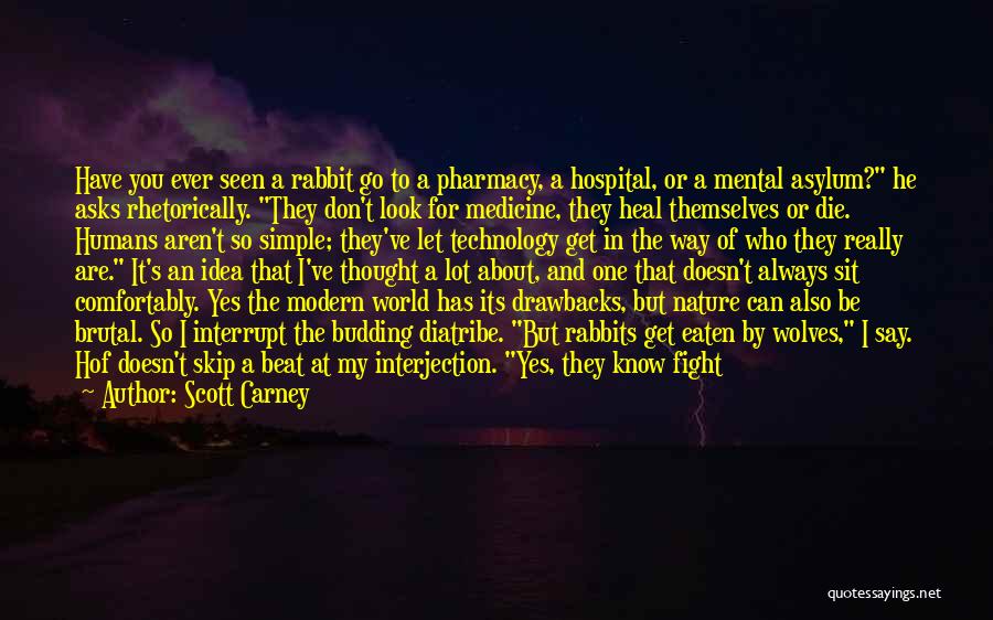 Scott Carney Quotes: Have You Ever Seen A Rabbit Go To A Pharmacy, A Hospital, Or A Mental Asylum? He Asks Rhetorically. They