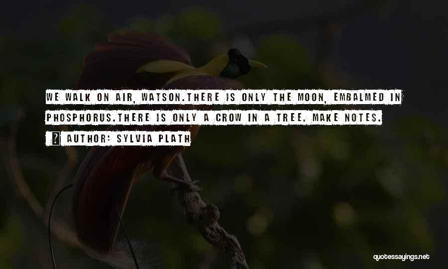 Sylvia Plath Quotes: We Walk On Air, Watson.there Is Only The Moon, Embalmed In Phosphorus.there Is Only A Crow In A Tree. Make