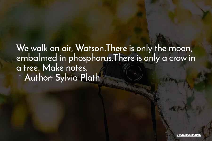 Sylvia Plath Quotes: We Walk On Air, Watson.there Is Only The Moon, Embalmed In Phosphorus.there Is Only A Crow In A Tree. Make
