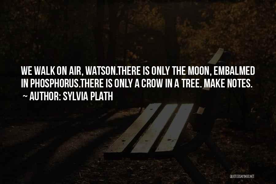 Sylvia Plath Quotes: We Walk On Air, Watson.there Is Only The Moon, Embalmed In Phosphorus.there Is Only A Crow In A Tree. Make