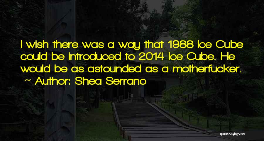 Shea Serrano Quotes: I Wish There Was A Way That 1988 Ice Cube Could Be Introduced To 2014 Ice Cube. He Would Be