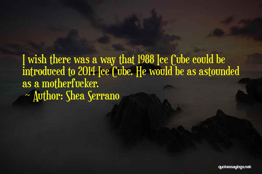 Shea Serrano Quotes: I Wish There Was A Way That 1988 Ice Cube Could Be Introduced To 2014 Ice Cube. He Would Be