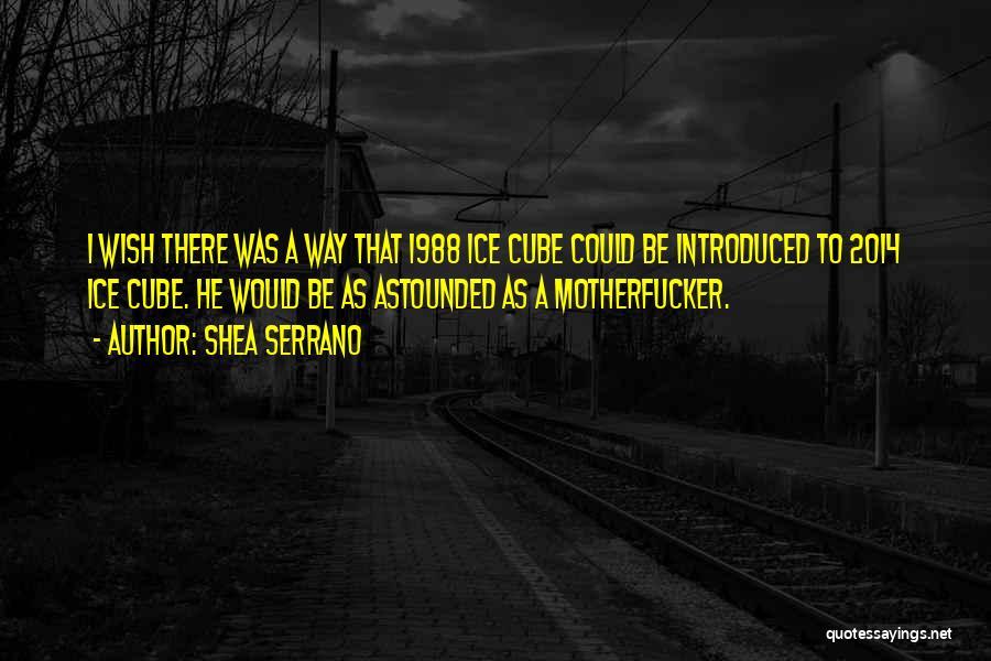 Shea Serrano Quotes: I Wish There Was A Way That 1988 Ice Cube Could Be Introduced To 2014 Ice Cube. He Would Be