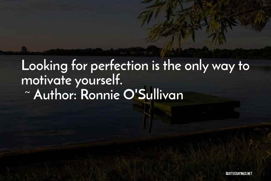 Ronnie O'Sullivan Quotes: Looking For Perfection Is The Only Way To Motivate Yourself.
