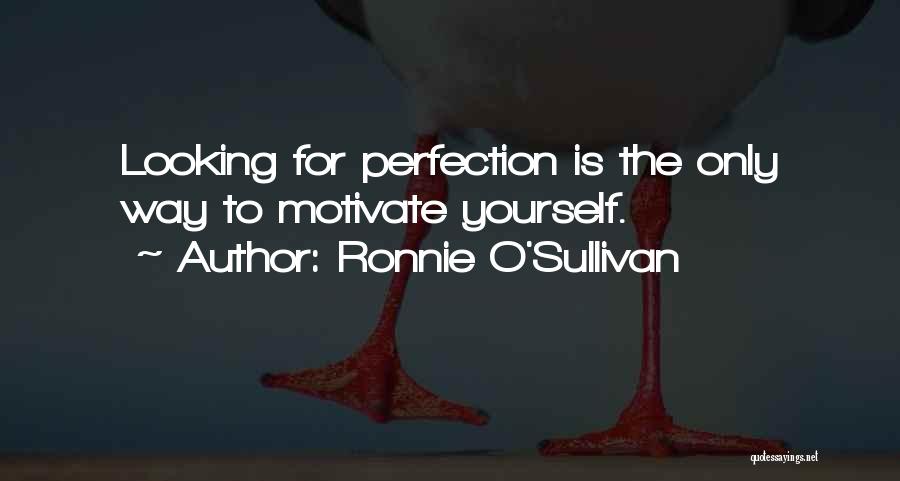 Ronnie O'Sullivan Quotes: Looking For Perfection Is The Only Way To Motivate Yourself.