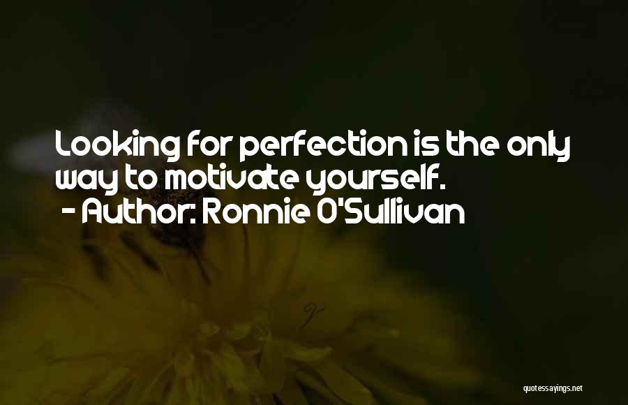 Ronnie O'Sullivan Quotes: Looking For Perfection Is The Only Way To Motivate Yourself.