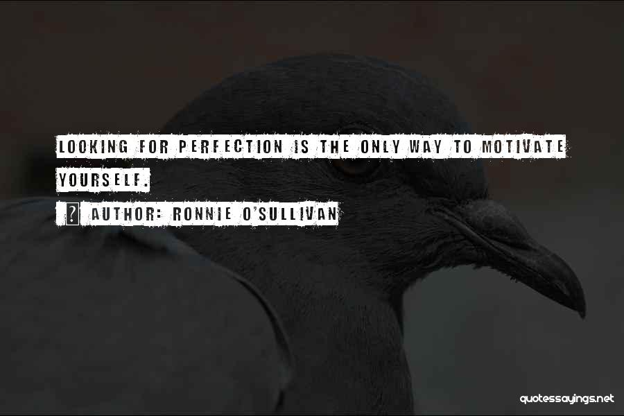 Ronnie O'Sullivan Quotes: Looking For Perfection Is The Only Way To Motivate Yourself.