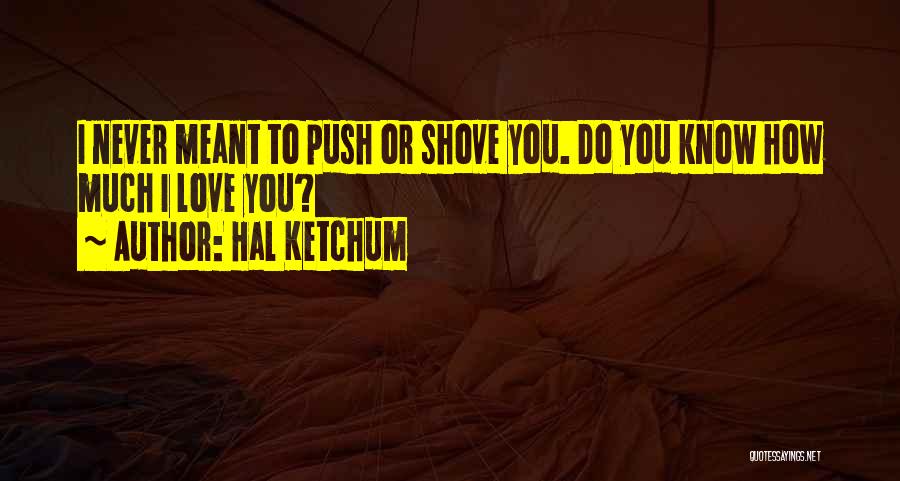 Hal Ketchum Quotes: I Never Meant To Push Or Shove You. Do You Know How Much I Love You?