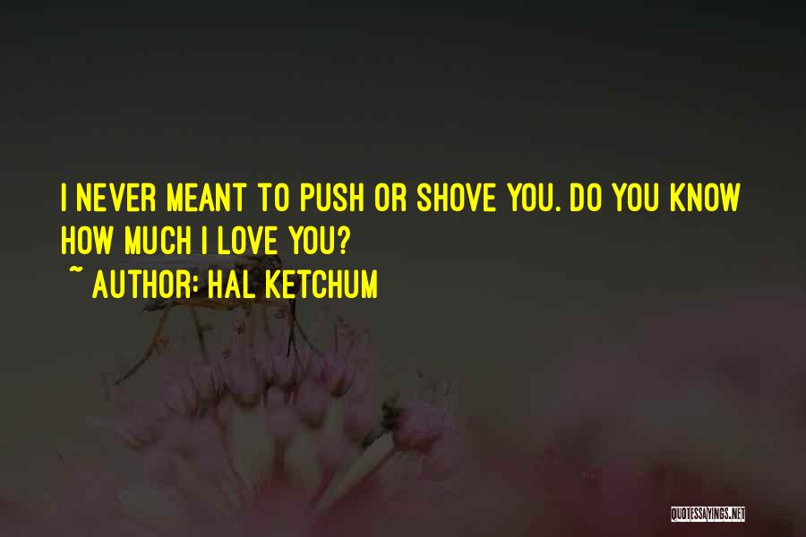 Hal Ketchum Quotes: I Never Meant To Push Or Shove You. Do You Know How Much I Love You?