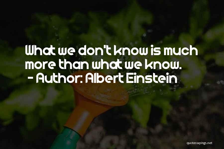 Albert Einstein Quotes: What We Don't Know Is Much More Than What We Know.