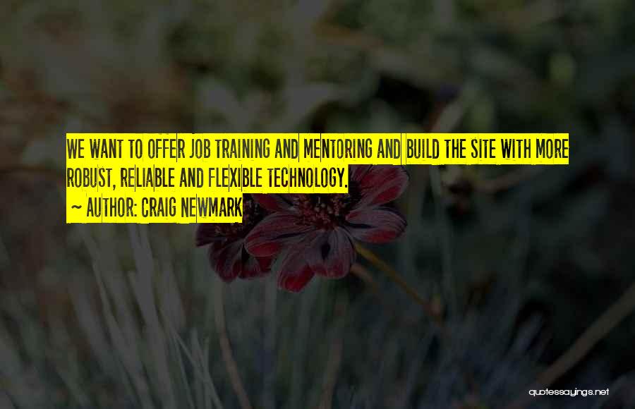 Craig Newmark Quotes: We Want To Offer Job Training And Mentoring And Build The Site With More Robust, Reliable And Flexible Technology.